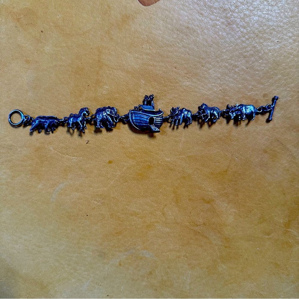 Sterling silver Noah’s Ark bracelet. Great detailing.